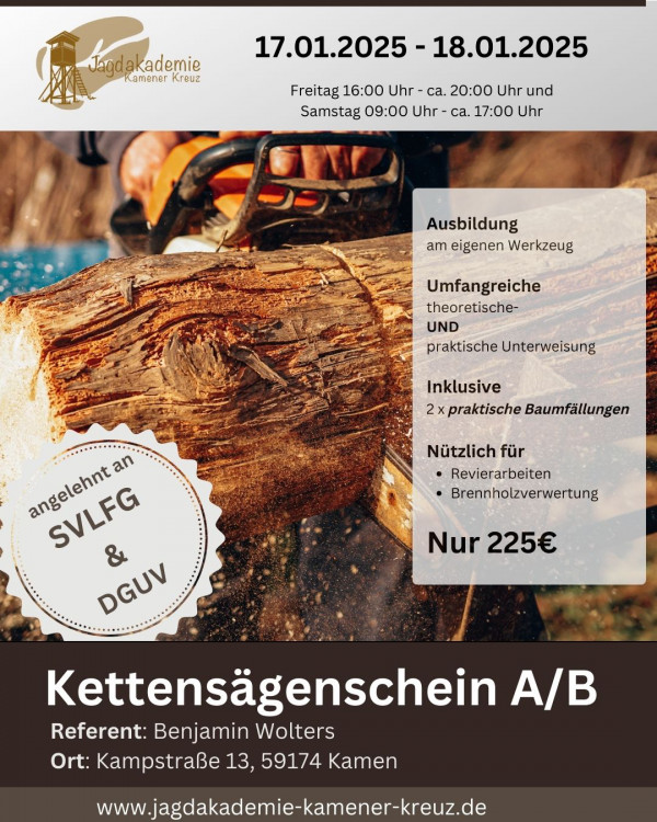 Kettensägenschein A/B