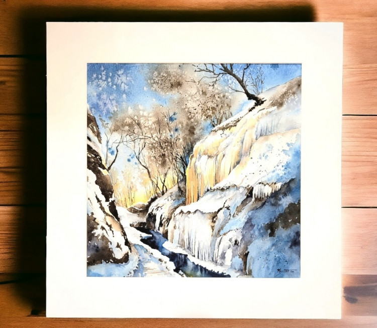 Aquarell "Drachenschlucht im Winter"