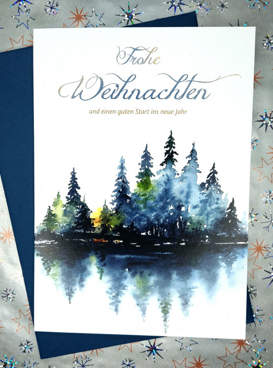 Weihnachtskarte Tannenbäume, 3er Set