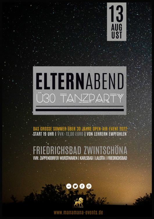 ELTERNABEND - Ü30 Tanzparty OPEN AIR