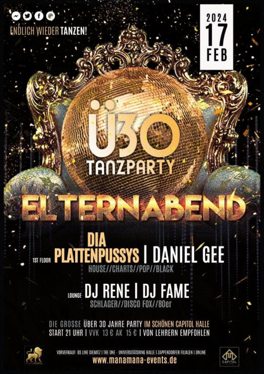 ELTERNABEND - Ü30 Tanzparty mit DIA Plattenpussys