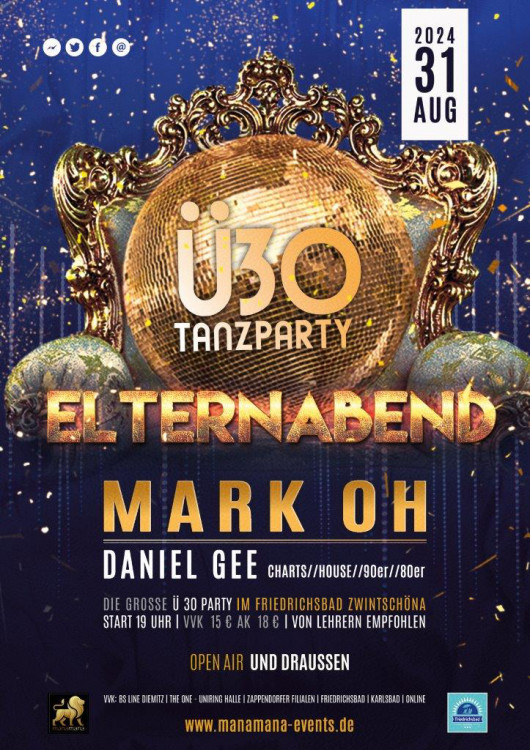 ELTERNABEND - mit MARK OH! - Ü30 Tanzparty OPEN AIR