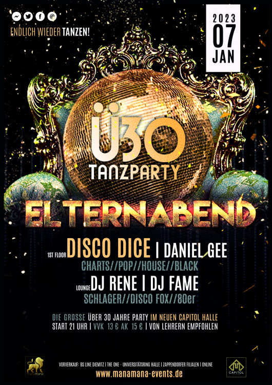 ELTERNABEND - Ü30 Tanzparty im Capitol - mit DISCO DICE!