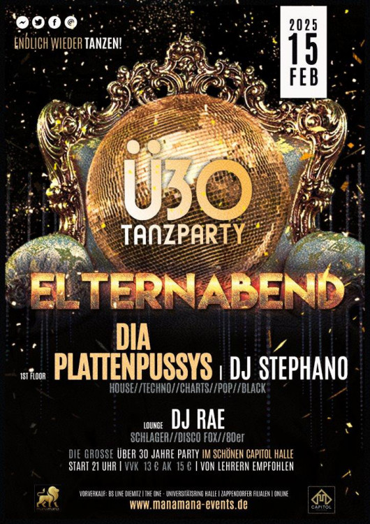 ELTERNABEND - Ü30 Tanzparty mit DIA Plattenpussys