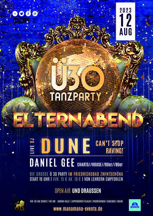 ELTERNABEND - mit DJ DUNE - Ü30 Tanzparty OPEN AIR