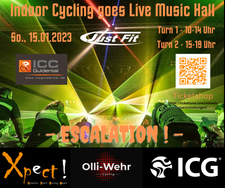 Indoor Cycling goes Live Music Hall Turn 1, 10-14 Uhr